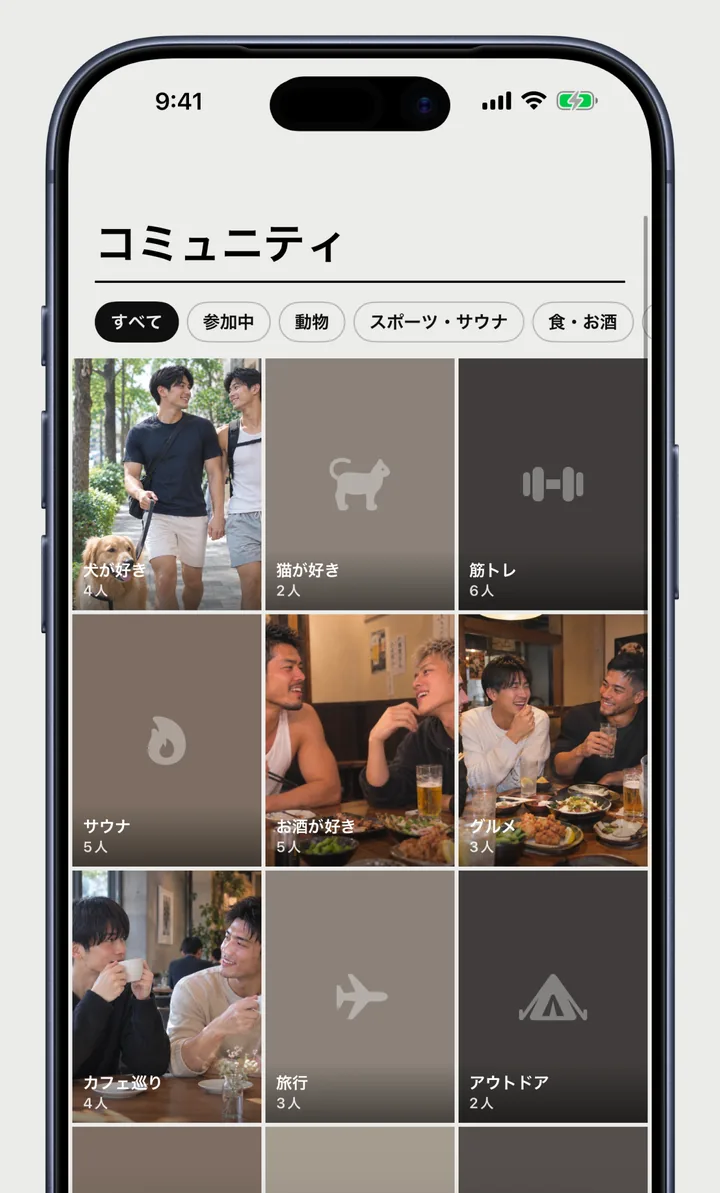 テーマごとのコミュニティ一覧画面